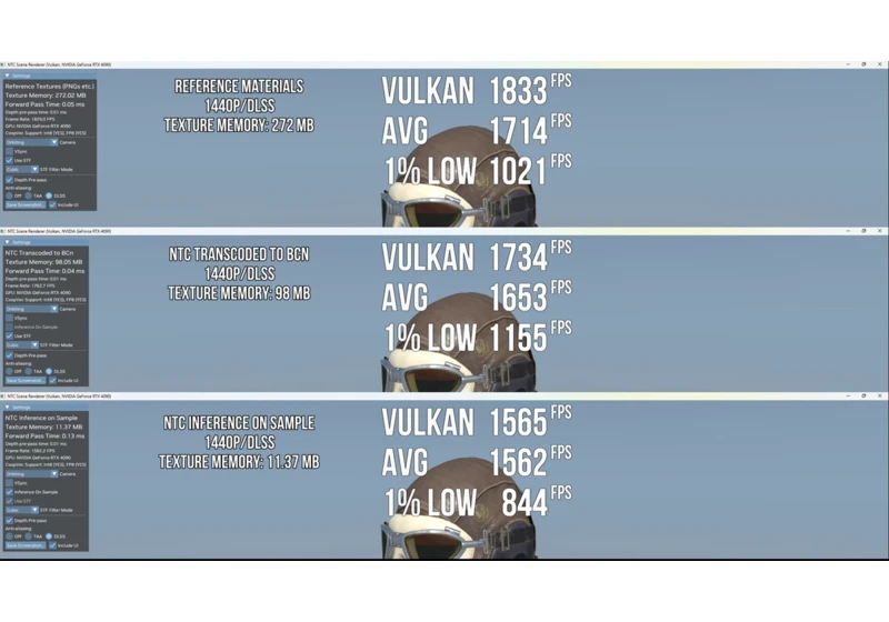  Nvidia's new tech reduces VRAM usage by up to 96% in beta demo — RTX Neural Texture Compression looks impressive 