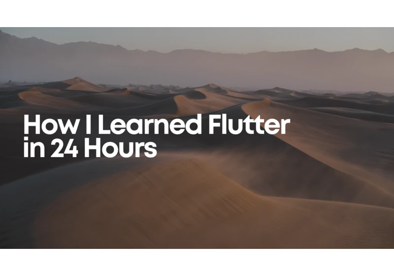 How I Learned Flutter in 24 Hours