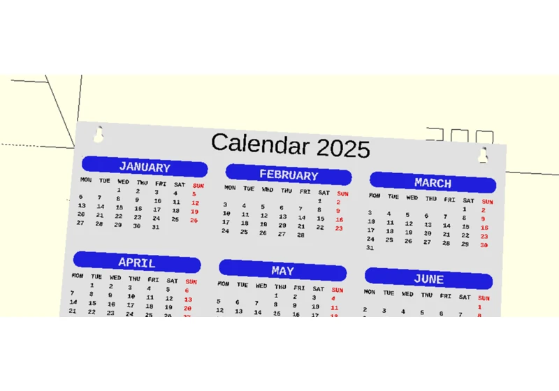 Show HN: OpenSCAD configurable calendar 3D model