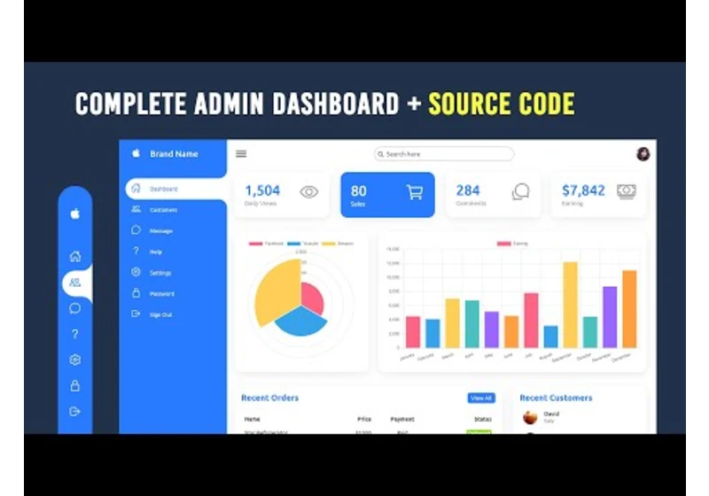 Admin Dashboard Html CSS & Javascript with Source Code