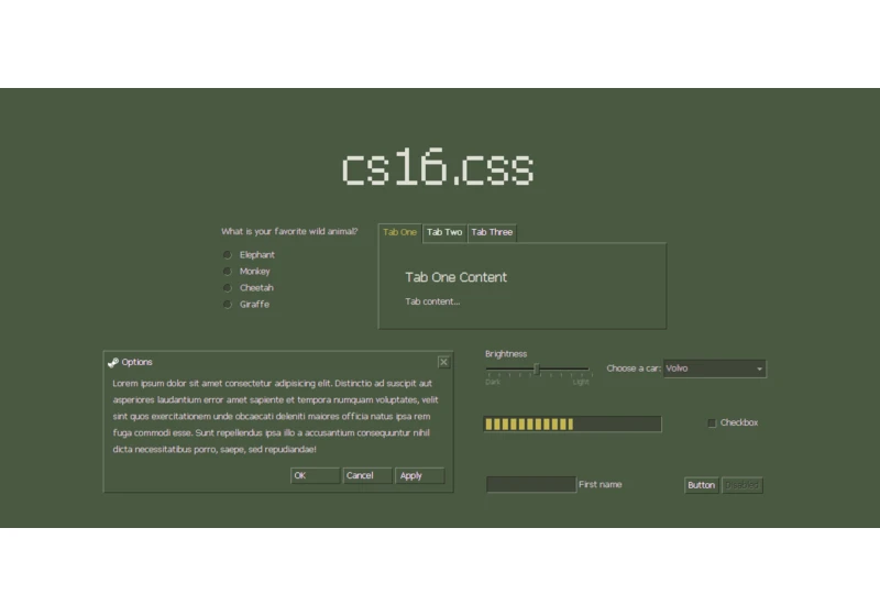 Show HN: Cs16.css – CSS library based on CS 1.6 UI