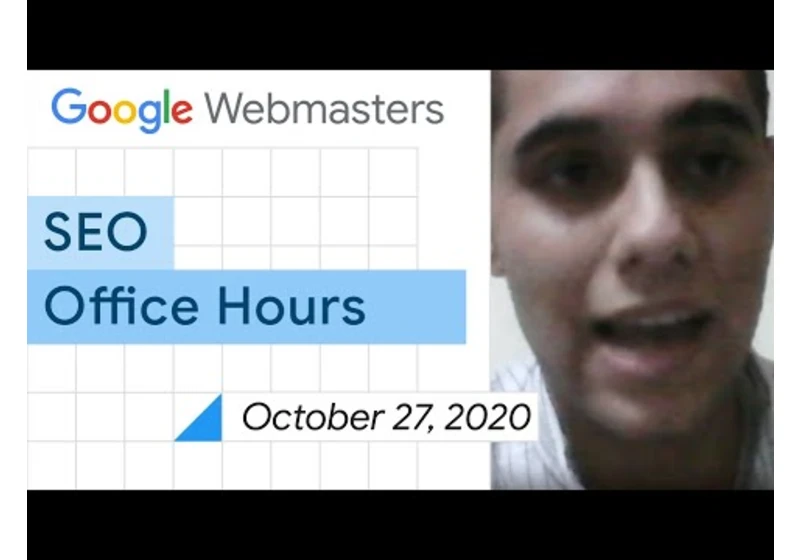 English Google SEO office-hours from October 27, 2020