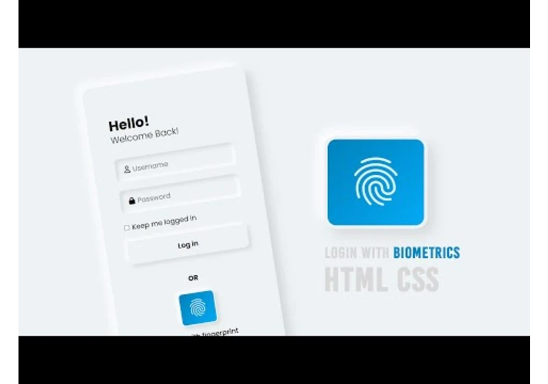 Login Page Design with Fingerprint Authentication using Html & CSS