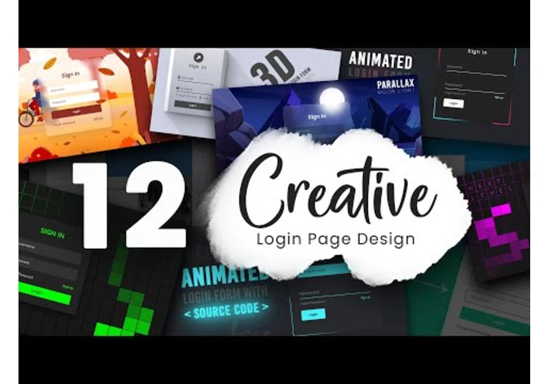 12 Amazing Animated Login Pages Design using Html CSS & Javascript