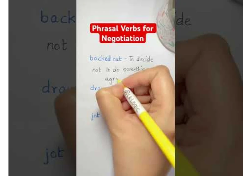 Phrasal Verbs for Negotiations