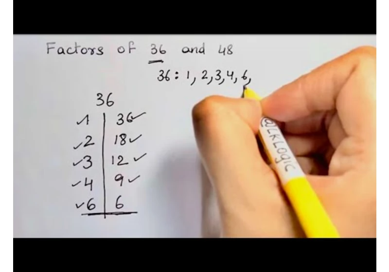 How to find all the factors quickly without missing any number! Grade 4-8 Factors of 36 and 48