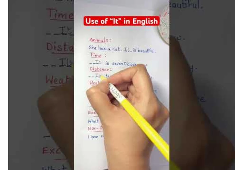 Use of “It” in English