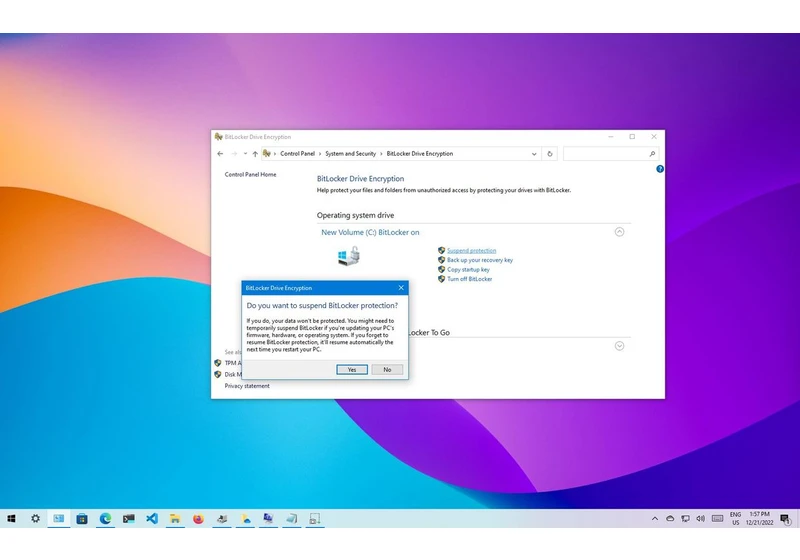  How to suspend BitLocker encryption to perform system changes on Windows 10 