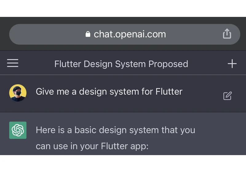 I asked ChatGPT to give me a design system for Flutter