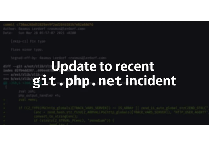 Update to recent `git.php.net` incident